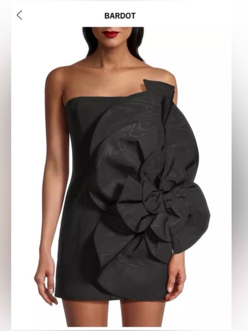 NWT retail $200 #Reclectic  #Bardot Black One-Shoulder Mini Dress/ Floral Detail